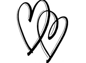 handgezeichnete Grafik zweier Herzen